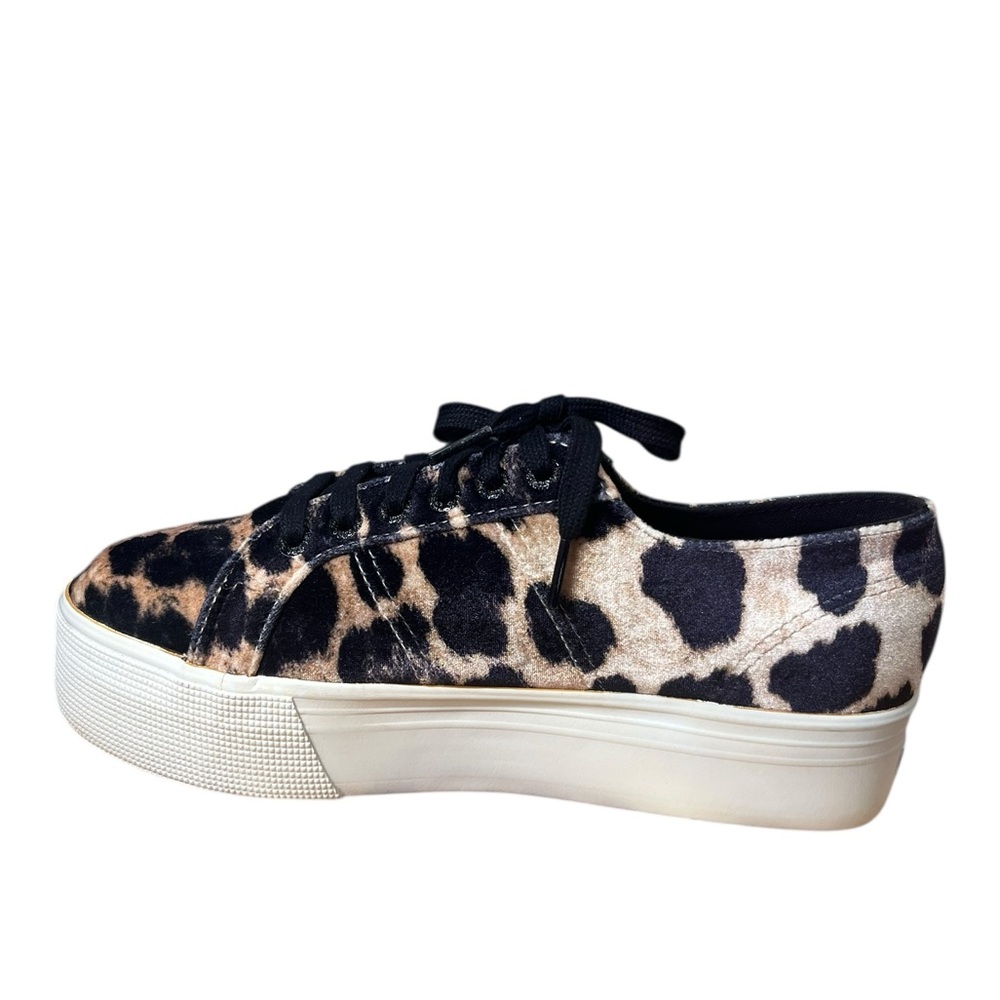 Superga Leopard Velvet Platform Sneakers Women’s 9.5 Animal Print Low Top - Picture 7 of 11